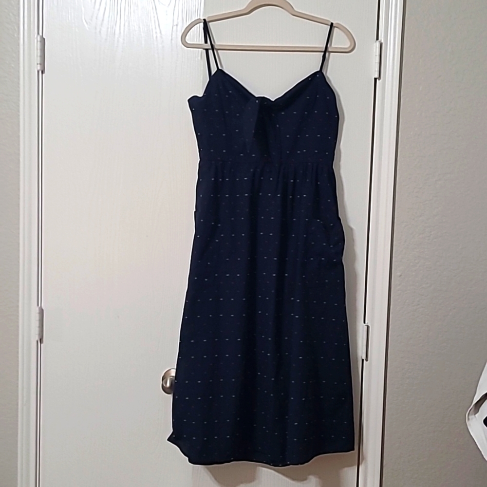 Francescas Blue Rain Large front tie Navy dress